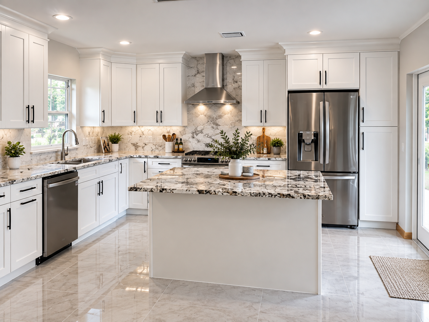 Bright Modern Kitchen With Quartzite Countertop